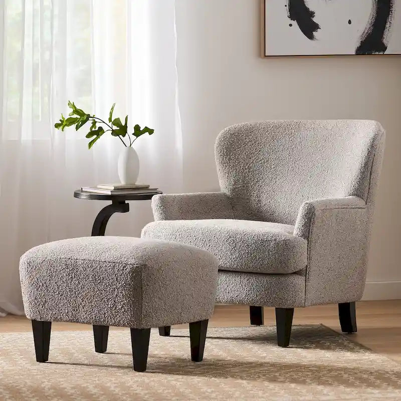 Hartshorn Upholstered Club Chair and Ottoman Set by Christopher Knight Home-41