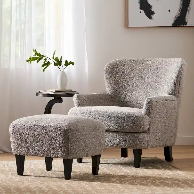 Hartshorn Upholstered Club Chair and Ottoman Set by Christopher Knight Home-2
