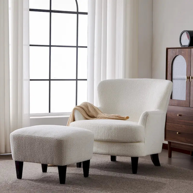 Hartshorn Upholstered Club Chair and Ottoman Set by Christopher Knight Home-3