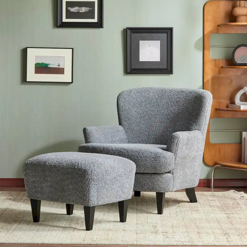 Hartshorn Upholstered Club Chair and Ottoman Set by Christopher Knight Home-5