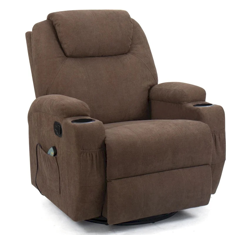 Fabric Swivel Massage Recliner Chair - Single Seat-14
