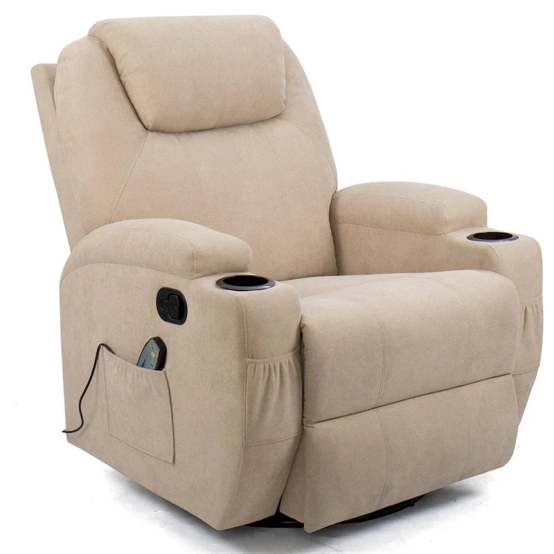 Fabric Swivel Massage Recliner Chair - Single Seat-6