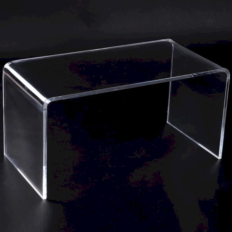 HomCom 32 Long Rectangle All Acrylic 20mm Thick Waterfall Coffee Table, Clear-8