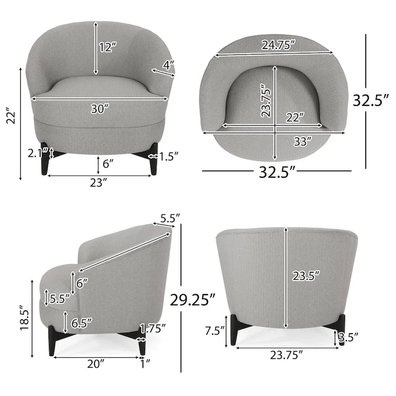 Sydmor Boucle Upholstered Club Chair by Christopher Knight Home-14