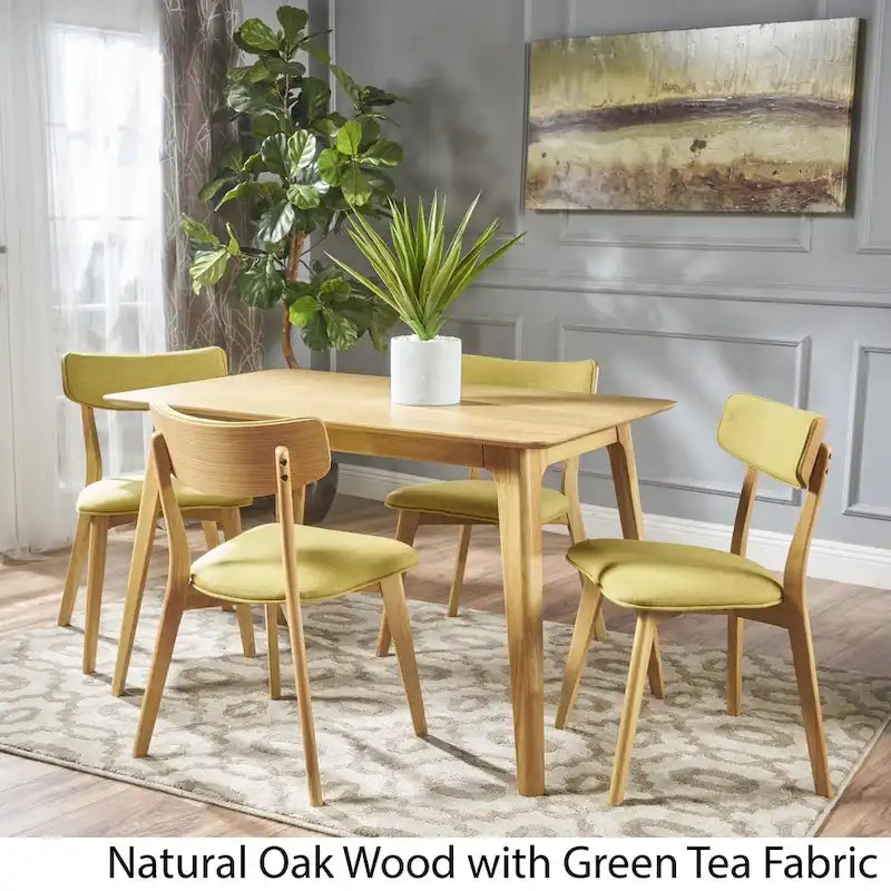 Megann Mid-Century 5-piece Wood Rectangle Dining Set by Christopher Knight Home-6