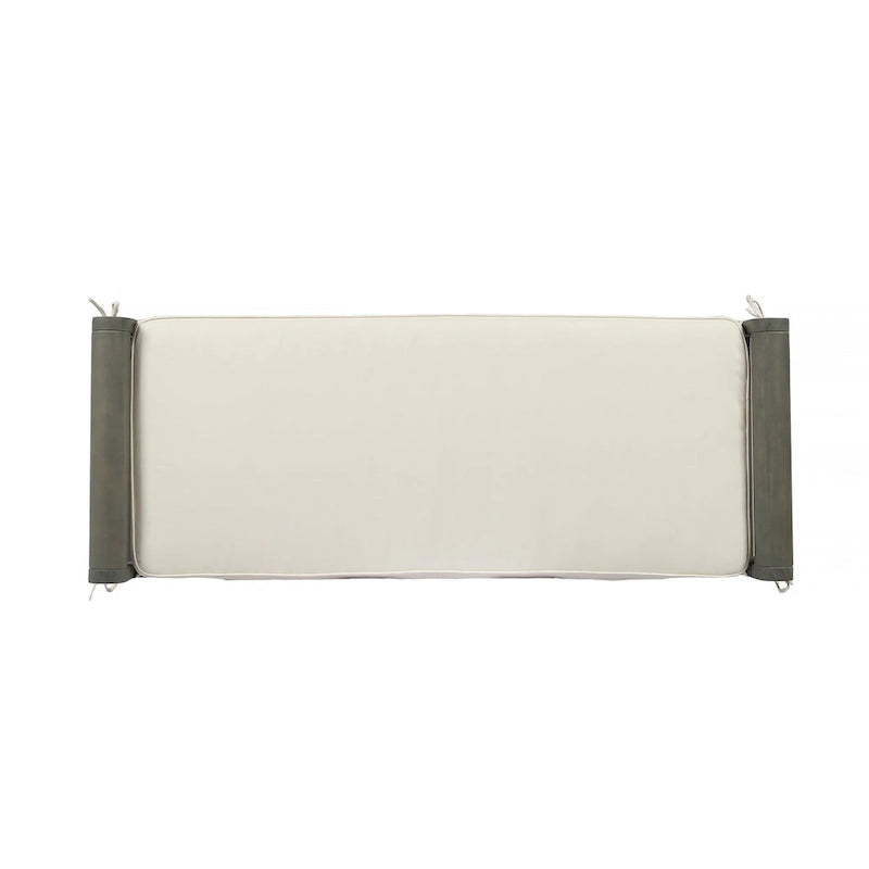 Nelson Rustic Acacia Wood Bench with Cushion by Christopher Knight Home-13