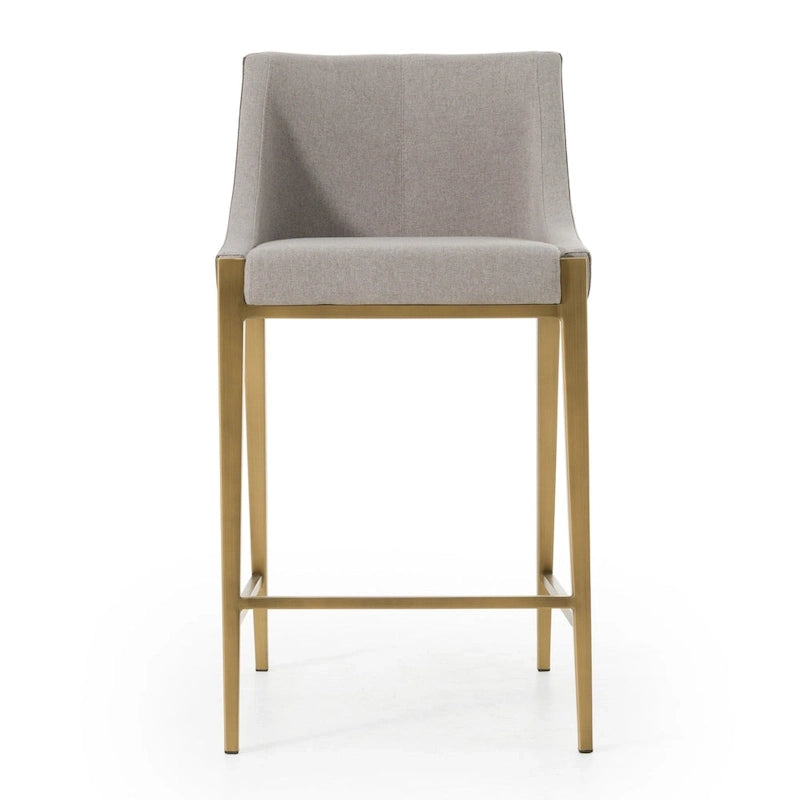 Modrest Fairview Contemporary Grey & Brass Counter Stool-2