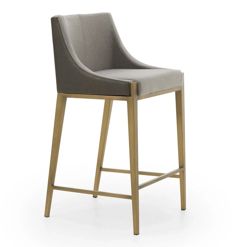 Modrest Fairview Contemporary Grey & Brass Counter Stool-3