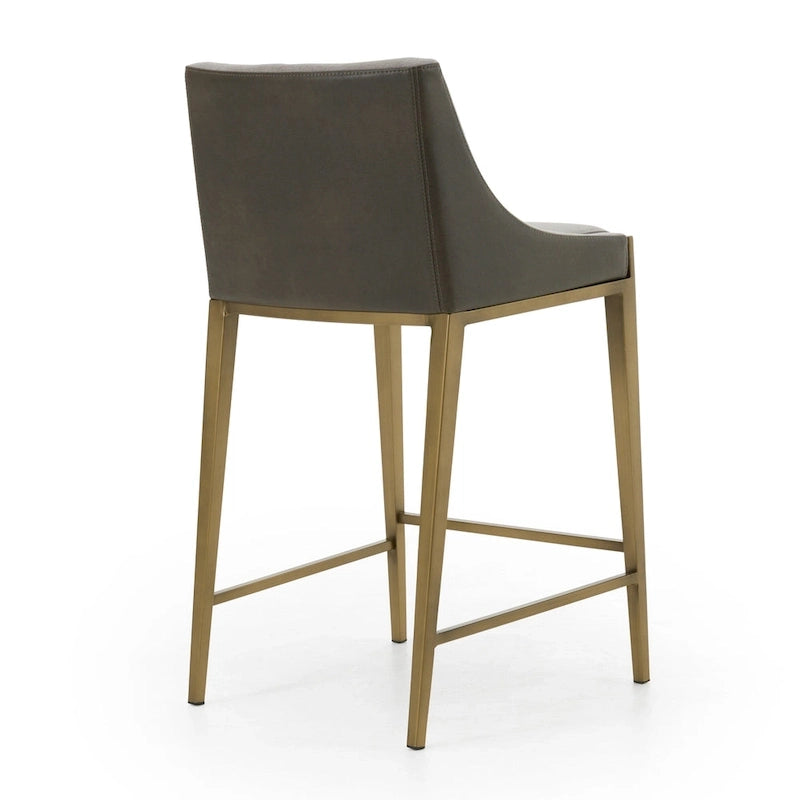 Modrest Fairview Contemporary Grey & Brass Counter Stool-5