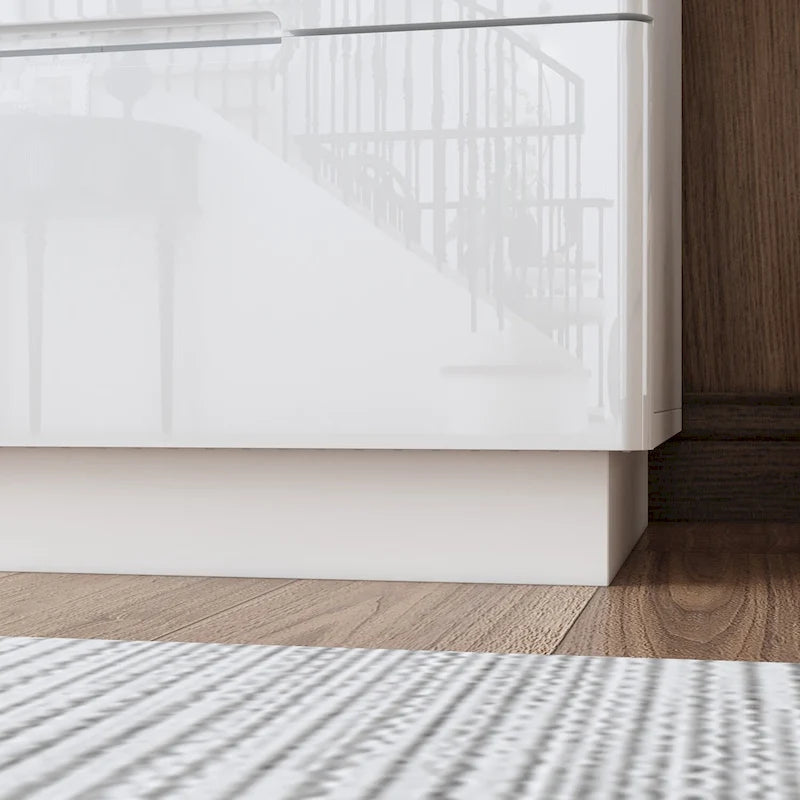 8 Drawer Double Dresser Dresser w/High Gloss Drawers Dual Chest Light-6