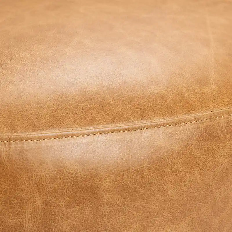 Brown Leather Swivel Accent Chair with 360° Rotation-18