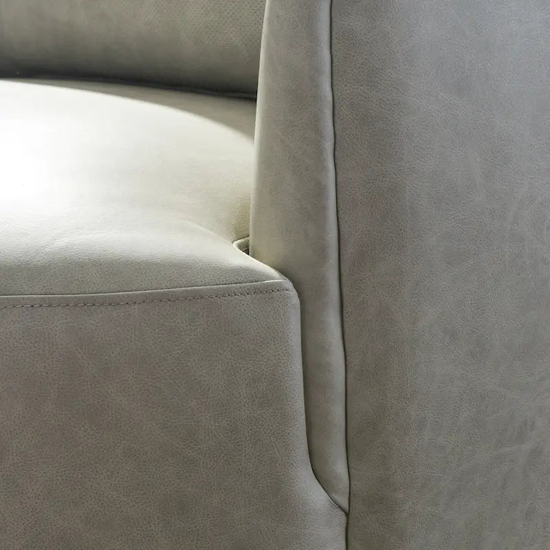 Brown Leather Swivel Accent Chair with 360° Rotation-27