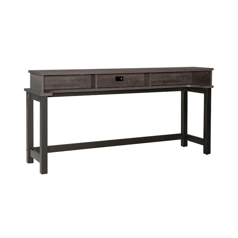 Grey Console Table with 3 Counter Height Stools Bar Set-8