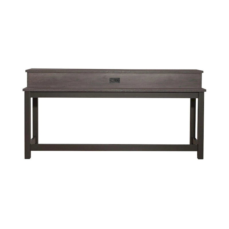 Grey Console Table with 3 Counter Height Stools Bar Set-9