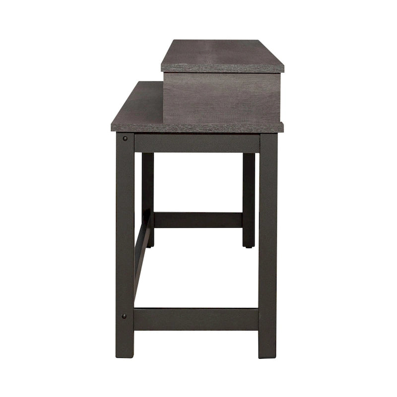 Grey Console Table with 3 Counter Height Stools Bar Set-10