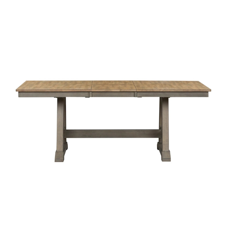 Lindsey Farm Gray and Sandstone 7 Piece Trestle Table Set-3