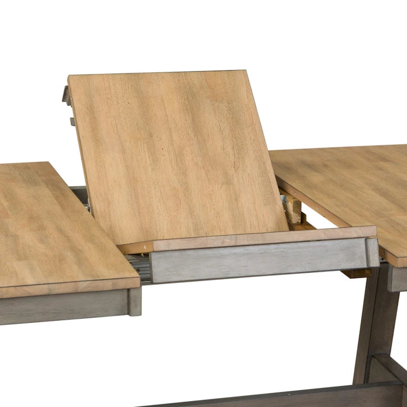 Lindsey Farm Gray and Sandstone 7 Piece Trestle Table Set-6