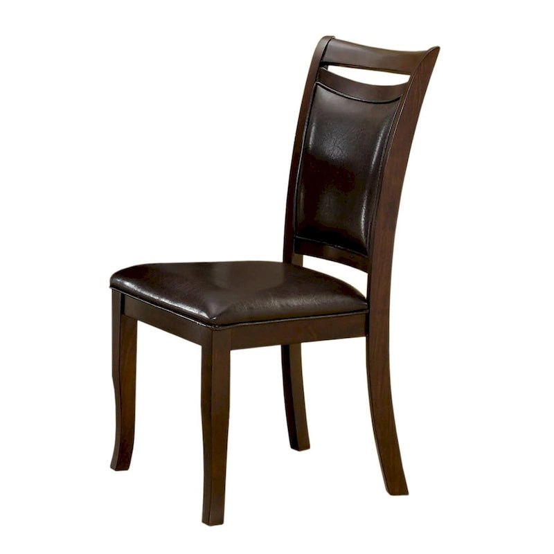 Dark Cherry Espresso Faux Leather Dining Chairs Set of 2-3