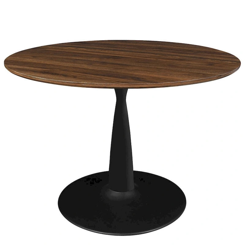 Round Walnut Color Dining Table-2