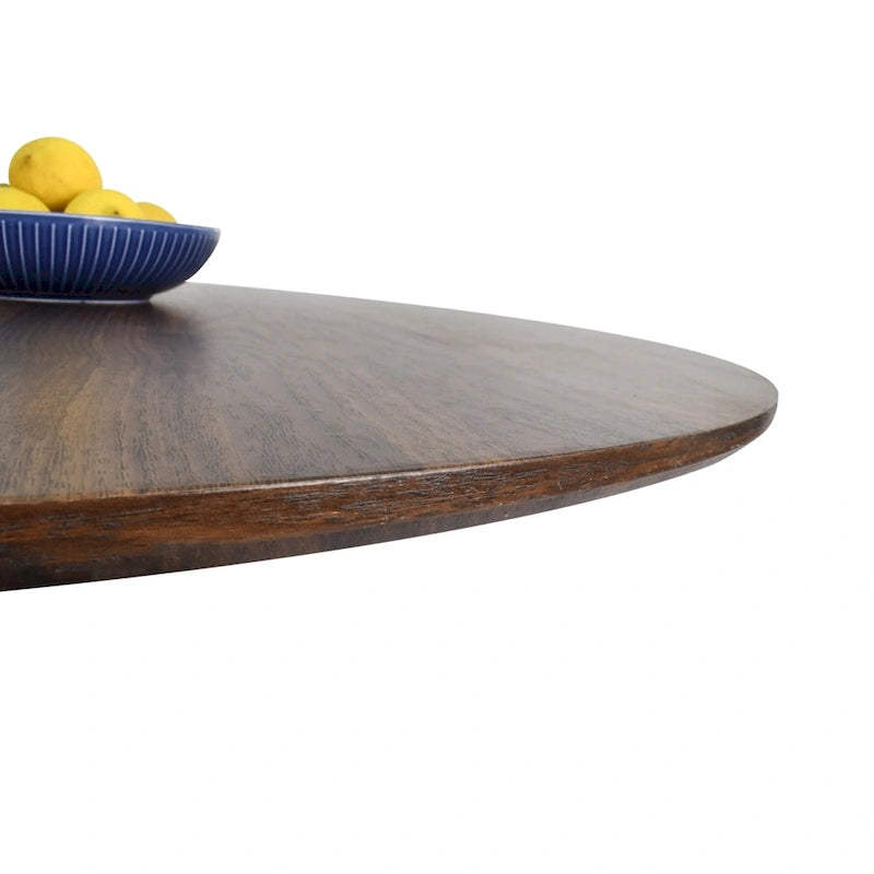 Round Walnut Color Dining Table-6