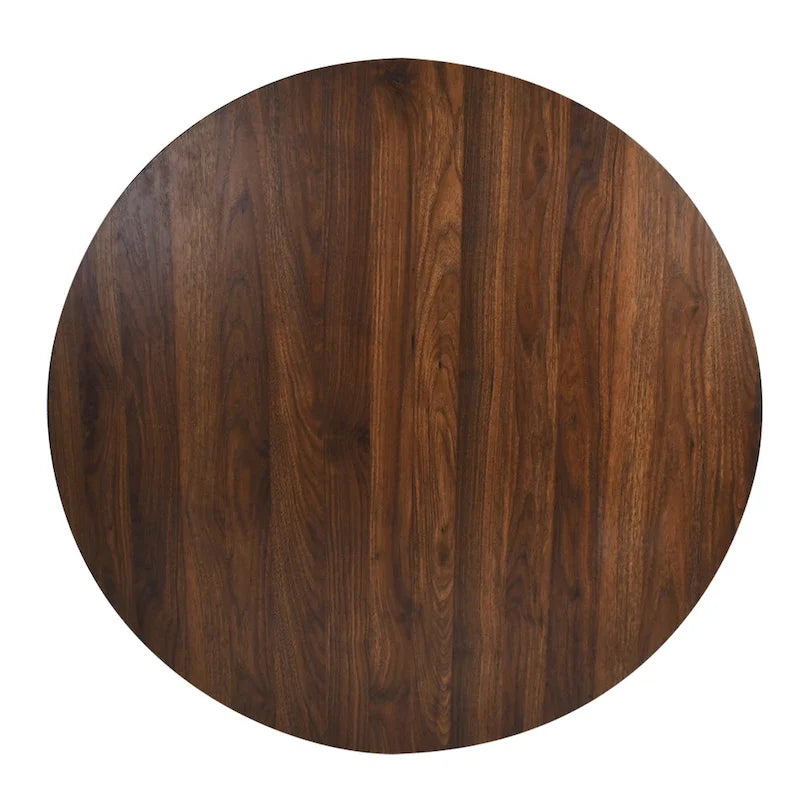 Round Walnut Color Dining Table-8