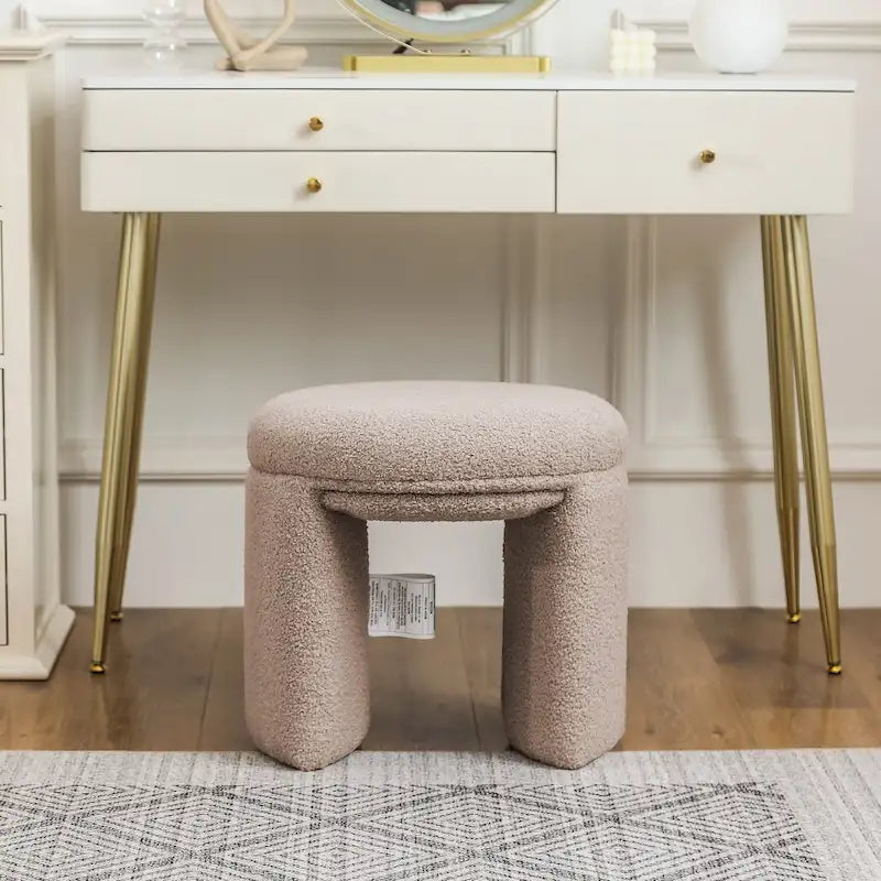 Adeco Ottoman Small Teddy Low Foot Stool Vanity Stool-17