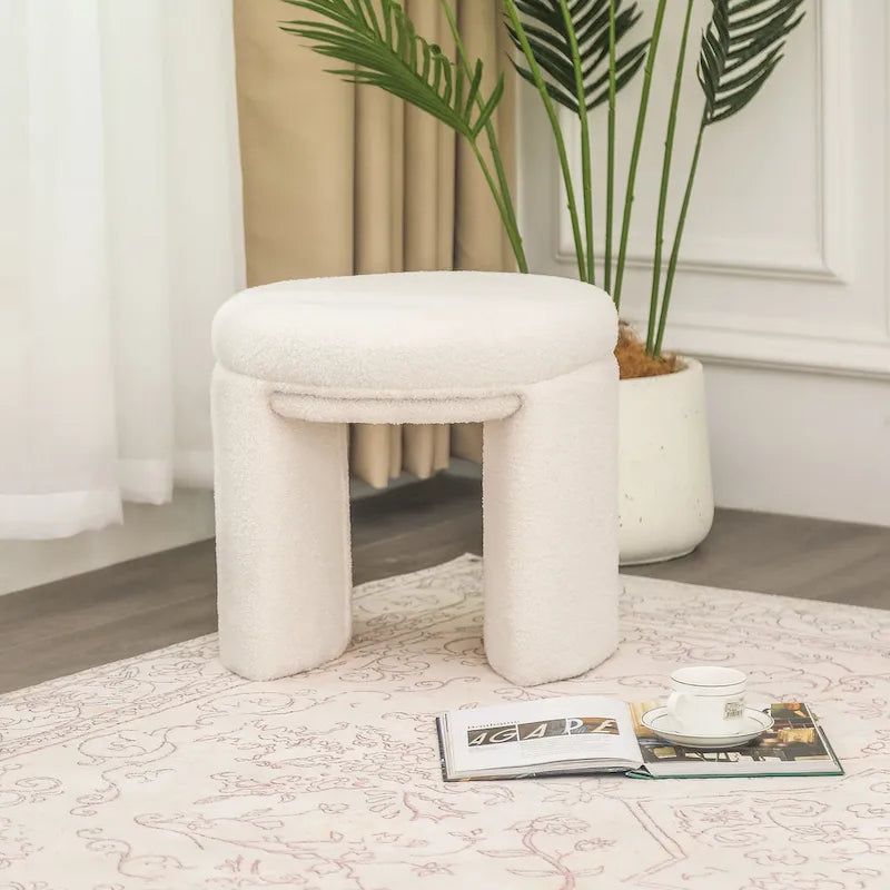 Adeco Ottoman Small Teddy Low Foot Stool Vanity Stool-4