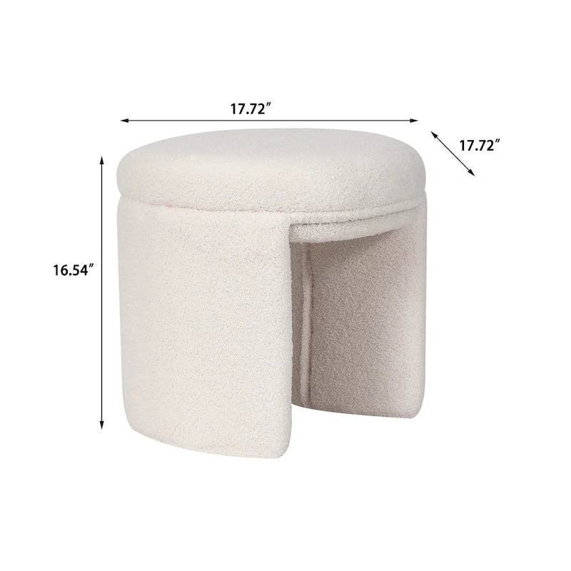 Adeco Ottoman Small Teddy Low Foot Stool Vanity Stool-8