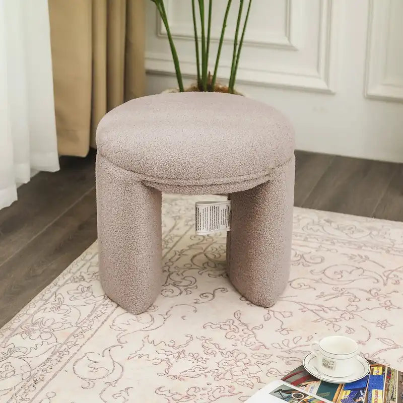 Adeco Ottoman Small Teddy Low Foot Stool Vanity Stool-12