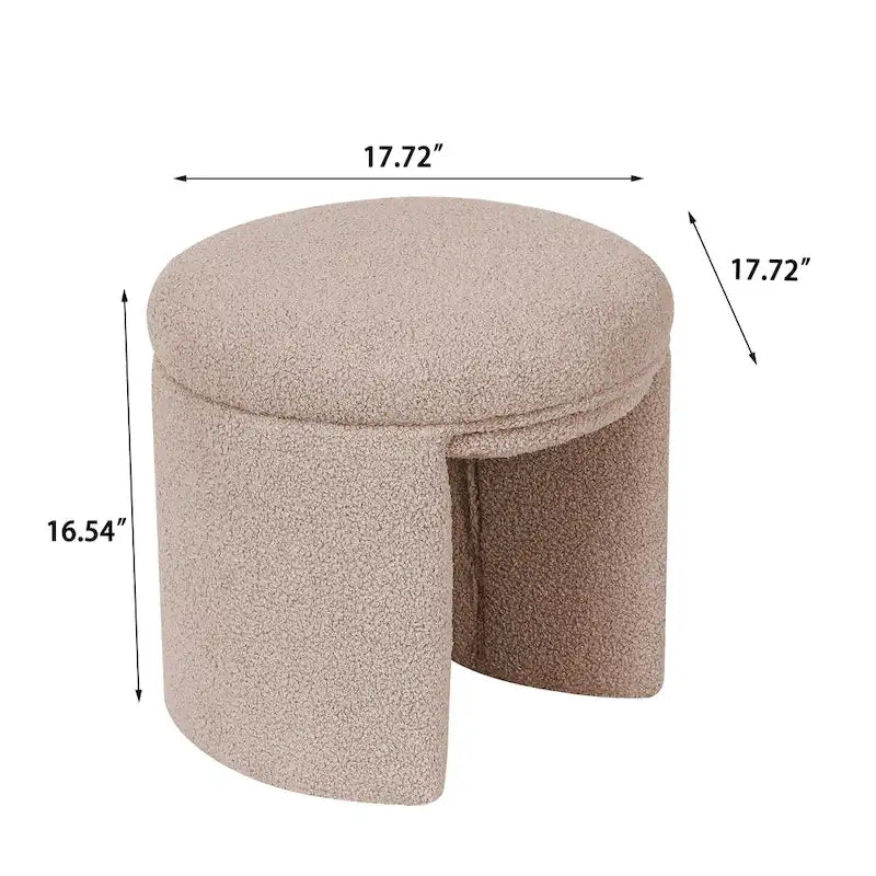 Adeco Ottoman Small Teddy Low Foot Stool Vanity Stool-15