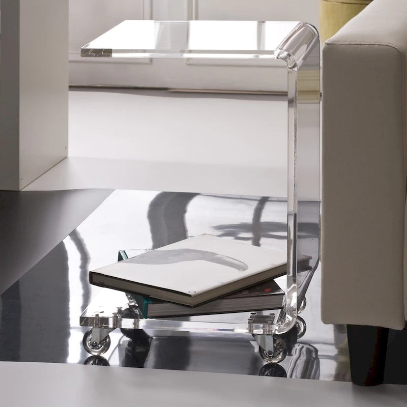 C Shape 100-percent Acrylic Indoor/Outdoor Accent Table-5