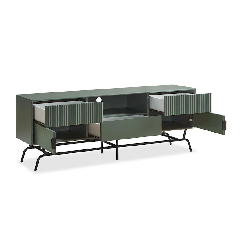 Modern 60-inch 3-Drawer TV Stand - White/Indigo/Sage Green/Grey-9