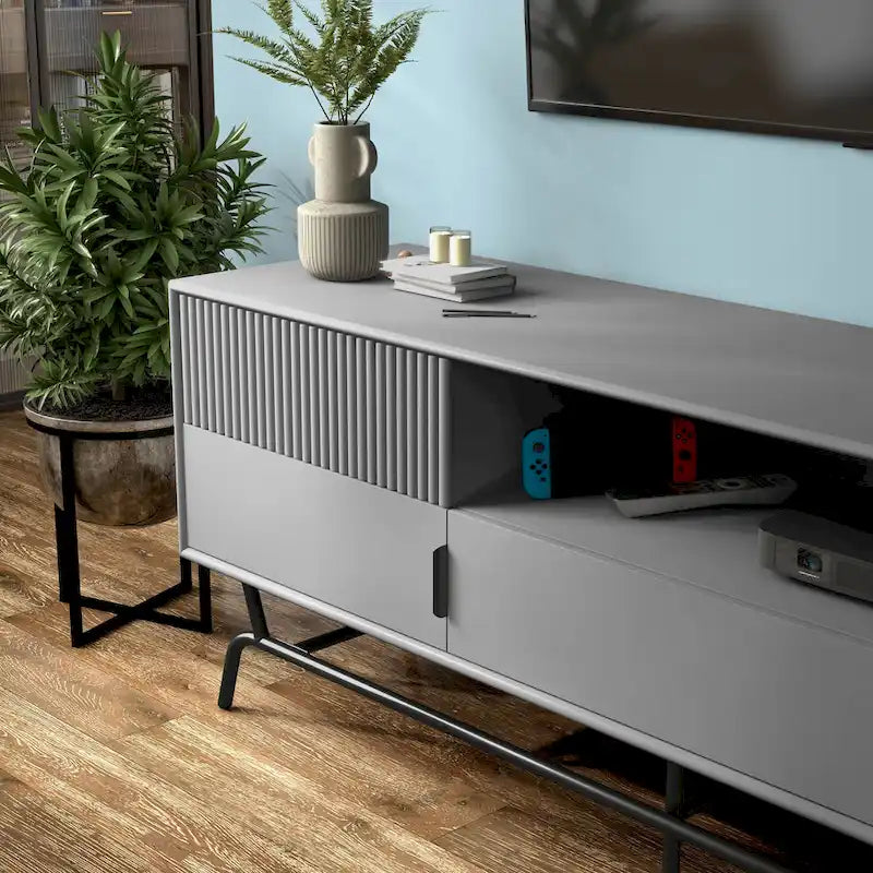 Modern 60-inch 3-Drawer TV Stand - White/Indigo/Sage Green/Grey-13