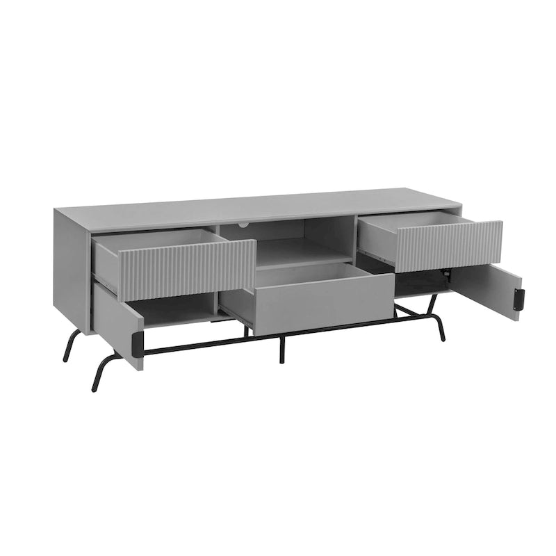 Modern 60-inch 3-Drawer TV Stand - White/Indigo/Sage Green/Grey-16