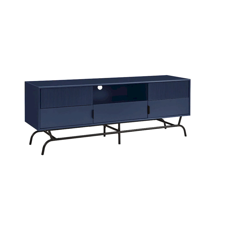 Modern 60-inch 3-Drawer TV Stand - White/Indigo/Sage Green/Grey-22