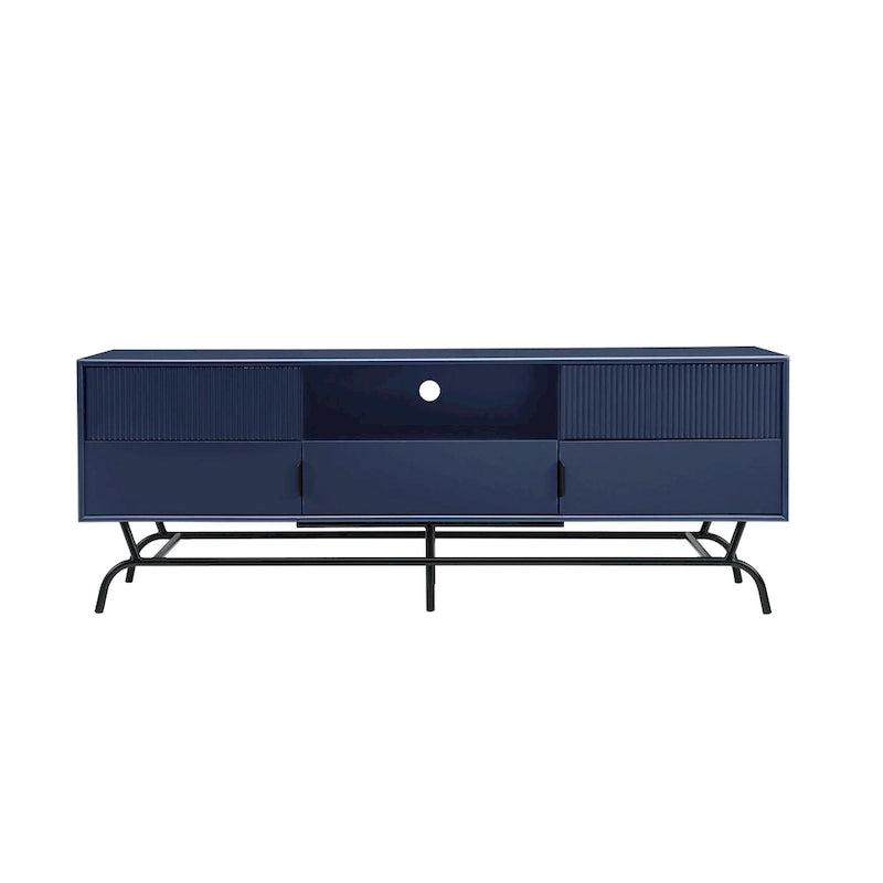 Modern 60-inch 3-Drawer TV Stand - White/Indigo/Sage Green/Grey-23