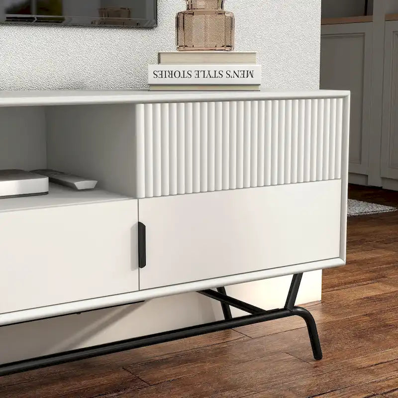 Modern 60-inch 3-Drawer TV Stand - White/Indigo/Sage Green/Grey-29