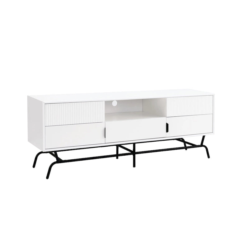 Modern 60-inch 3-Drawer TV Stand - White/Indigo/Sage Green/Grey-30