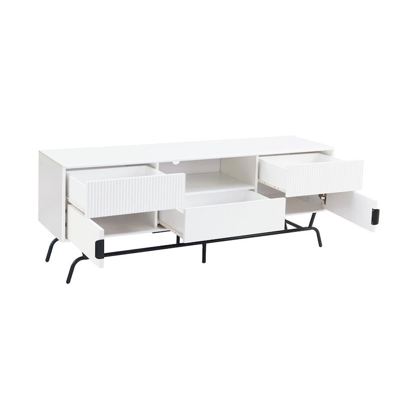 Modern 60-inch 3-Drawer TV Stand - White/Indigo/Sage Green/Grey-32