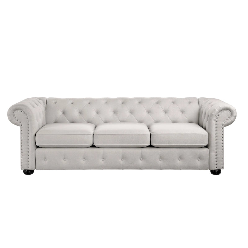 Corvus Aleksis Tufted Chesterfield 3-seater Sofa with Rolled Arms-26