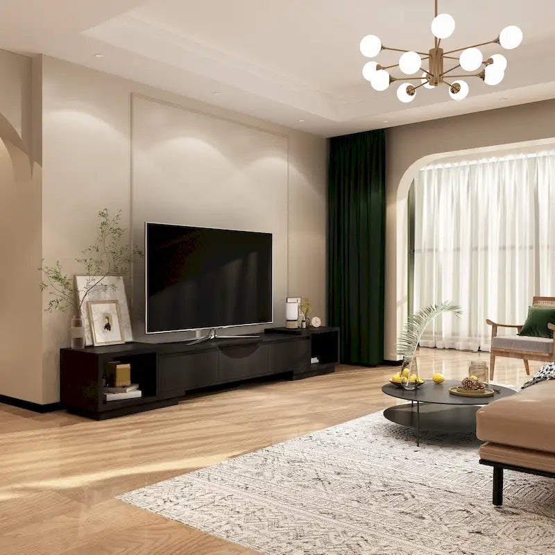 Extendable TV Stand Storage Media Console Modern Entertainment Center-33