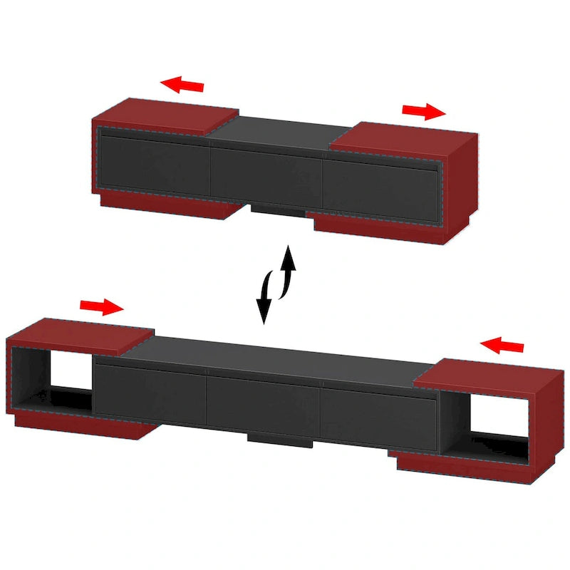 Extendable TV Stand Storage Media Console Modern Entertainment Center-12