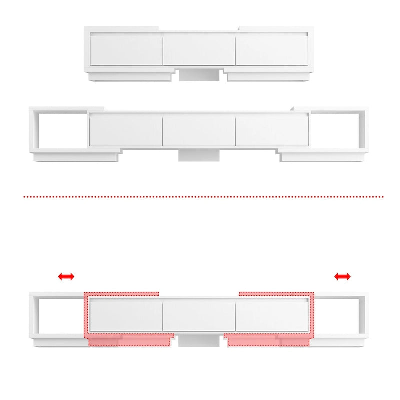 Extendable TV Stand Storage Media Console Modern Entertainment Center-27