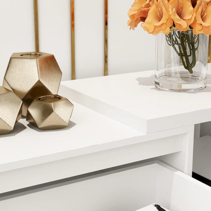 Extendable TV Stand Storage Media Console Modern Entertainment Center-30