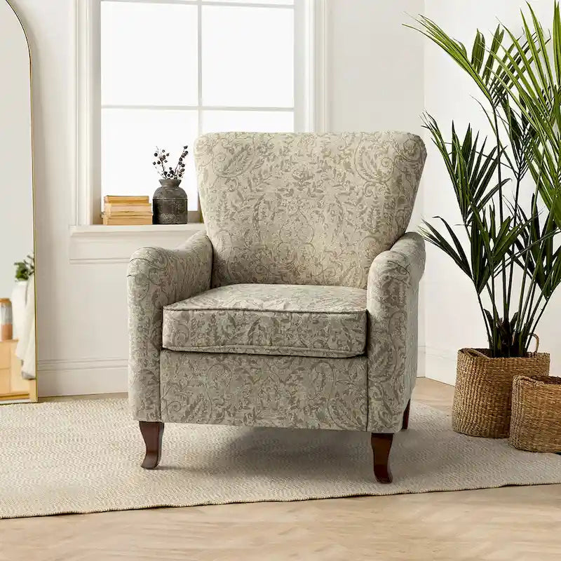 Samouel Modern Floral Upholstered Armchair with Wingback Design by HULALA HOME-14