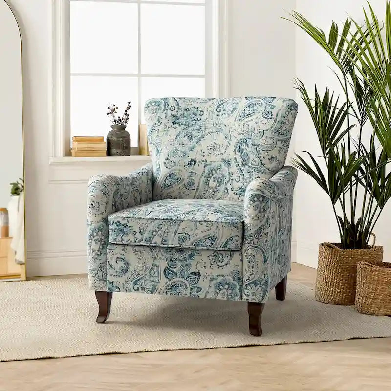 Samouel Modern Floral Upholstered Armchair with Wingback Design by HULALA HOME-31