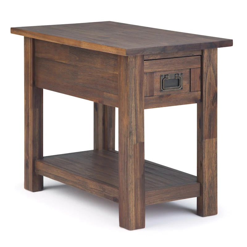 WYNDENHALL Garret SOLID ACACIA WOOD 14 inch Wide Rectangle Rustic Narrow Side Table - 14 W x 24 D x 20 H-2