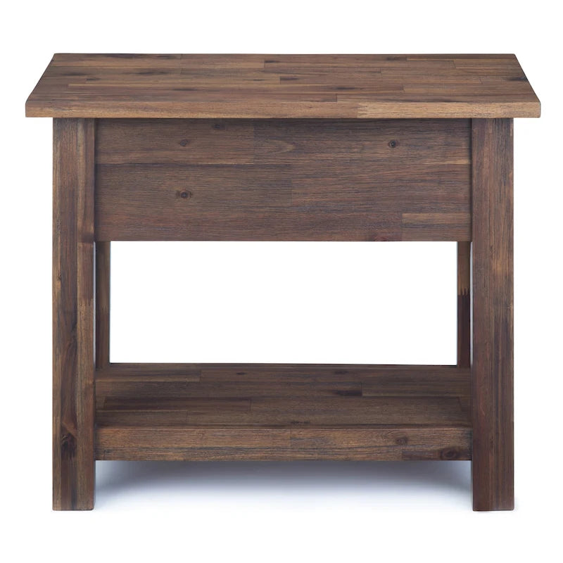 WYNDENHALL Garret SOLID ACACIA WOOD 14 inch Wide Rectangle Rustic Narrow Side Table - 14 W x 24 D x 20 H-5