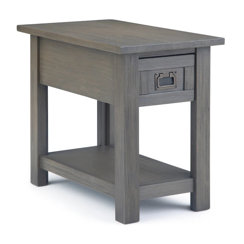 WYNDENHALL Garret SOLID ACACIA WOOD 14 inch Wide Rectangle Rustic Narrow Side Table - 14 W x 24 D x 20 H-14