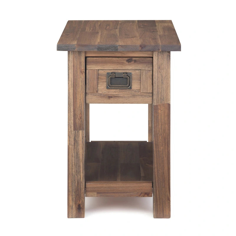 WYNDENHALL Garret SOLID ACACIA WOOD 14 inch Wide Rectangle Rustic Narrow Side Table - 14 W x 24 D x 20 H-25